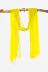 Sensation 100% Cashmere Woven Voile Scarf - Acid Yellow